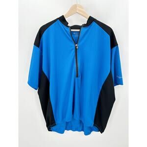 Aero‎ Tech Designs Cyclewear Shirt Men XXL Blue Short Sleeve Half Zip Cycling
